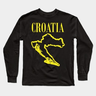 Vibrant Croatia: Unleash Your 90s Grunge Spirit! Long Sleeve T-Shirt